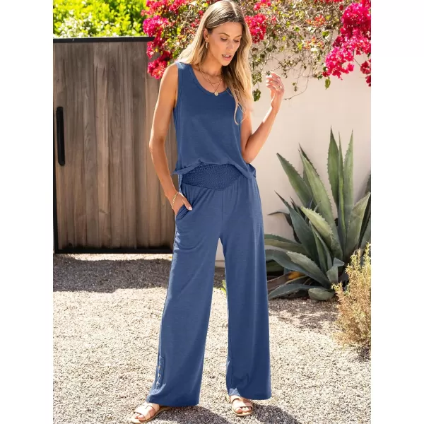 imageANRABESS Womens 2 Piece Sets Summer Casual Sleeveless Tank Crop Top Smocked High Waist Wide Leg Pants Jumpsuits OutfitsBlue