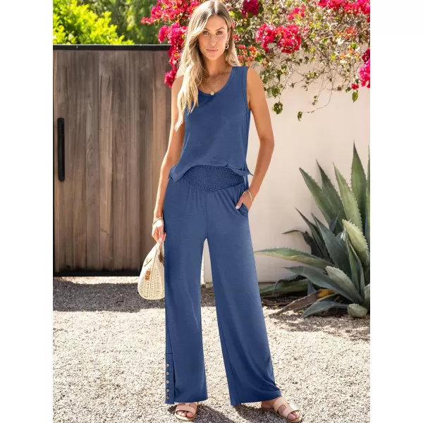 imageANRABESS Womens 2 Piece Sets Summer Casual Sleeveless Tank Crop Top Smocked High Waist Wide Leg Pants Jumpsuits OutfitsBlue