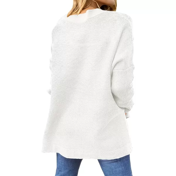 imageANRABESS Womens 2023 Casual Oversized Long Batwing Sleeve Crewneck Spilt High Low Hem Knit Tunic Pullover Sweater TopsWhite