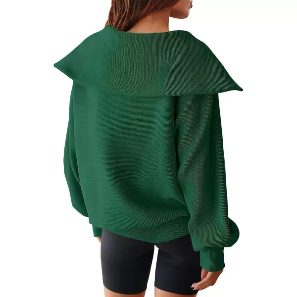 imageANRABESS Womens 2023 Fall Fashion Oversized Quarter Zip Pullover Sweatshirts Hoodie for Teen Girls Trendy Y2K ClothesGreen
