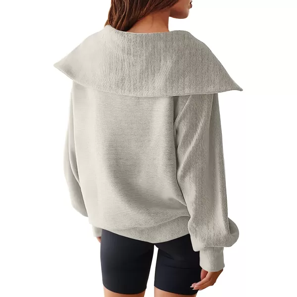 imageANRABESS Womens 2023 Fall Fashion Oversized Quarter Zip Pullover Sweatshirts Hoodie for Teen Girls Trendy Y2K ClothesLight Gray