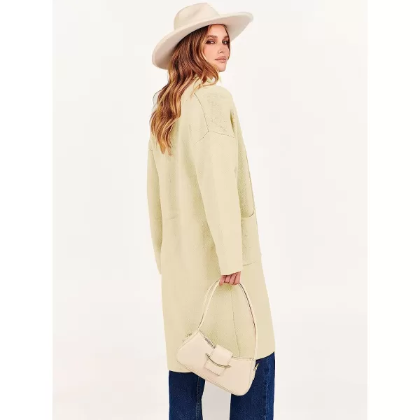 imageANRABESS Womens 2023 Fall Long Sleeve Open Front Lapel Casual Knit Oversized Coat Cardigan Sweater with PocketsKhaki