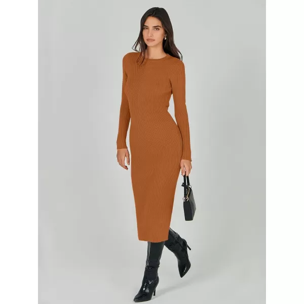 imageANRABESS Womens 2023 Fall Long Sleeve Sweater Dress Crewneck Slim Fit Ribbed Knit Bodycon Midi DressANRABESS Womens 2023 Fall Long Sleeve Sweater Dress Crewneck Slim Fit Ribbed Knit Bodycon Midi Dress