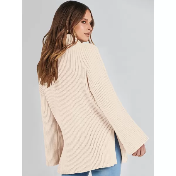imageANRABESS Womens 2023 Fall Turtleneck Oversized Pullover Sweaters Long Sleeves Ribbed Knit Chunky Sweater TopsApricot