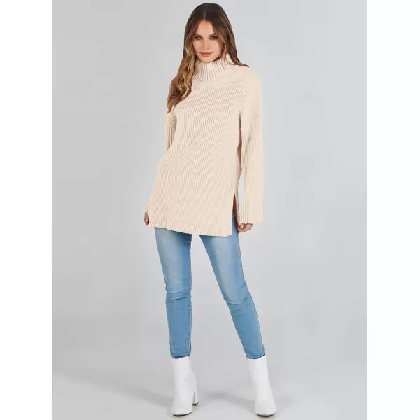 imageANRABESS Womens 2023 Fall Turtleneck Oversized Pullover Sweaters Long Sleeves Ribbed Knit Chunky Sweater TopsApricot