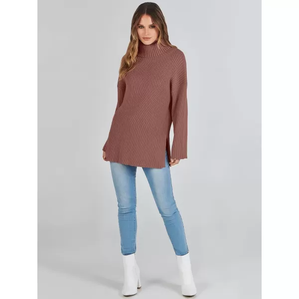 imageANRABESS Womens 2023 Fall Turtleneck Oversized Pullover Sweaters Long Sleeves Ribbed Knit Chunky Sweater TopsCoffee