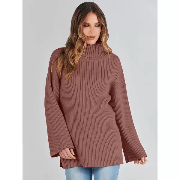 imageANRABESS Womens 2023 Fall Turtleneck Oversized Pullover Sweaters Long Sleeves Ribbed Knit Chunky Sweater TopsCoffee