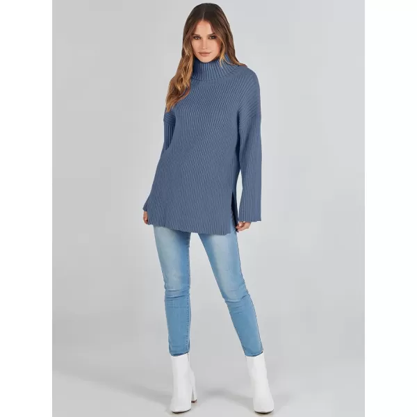 imageANRABESS Womens 2023 Fall Turtleneck Oversized Pullover Sweaters Long Sleeves Ribbed Knit Chunky Sweater TopsIndigo