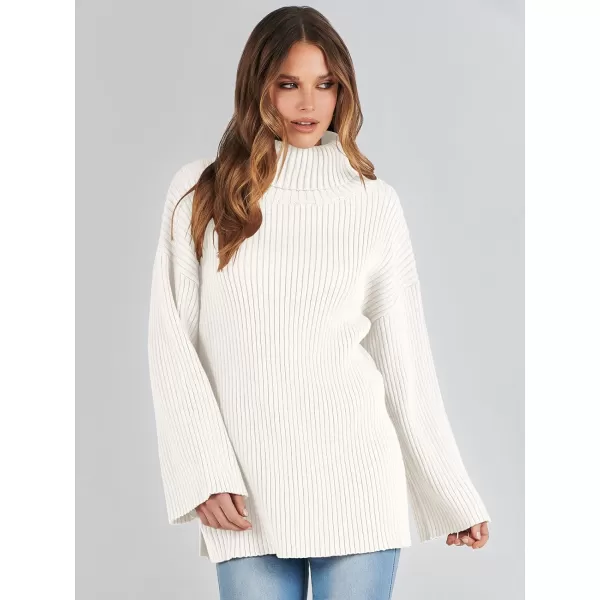 imageANRABESS Womens 2023 Fall Turtleneck Oversized Pullover Sweaters Long Sleeves Ribbed Knit Chunky Sweater TopsWhite