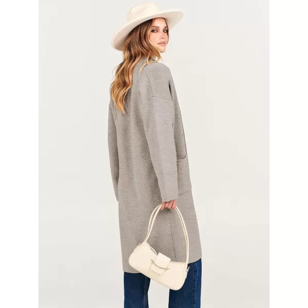 imageANRABESS Womens 2023 Fashion Cardigan Sweater Long Sleeve Open Front Lapel Coat Casual Knit Coatigan Jacket with PocketsDeep Apricot