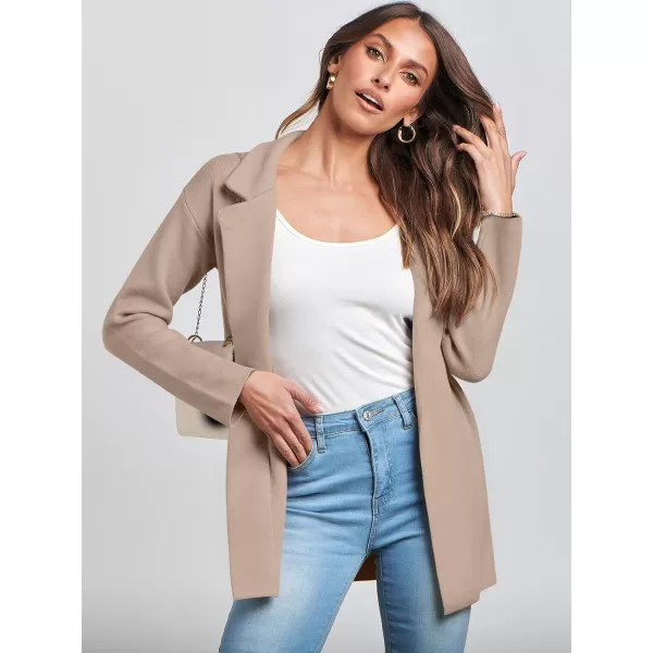 imageANRABESS Womens 2023 Open Front Cardigan Coats Long Sleeve Lapel Casual Chunky Sweater Blazer Jacket for Fall WinterApricot