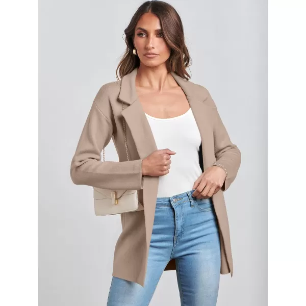 imageANRABESS Womens 2023 Open Front Cardigan Coats Long Sleeve Lapel Casual Chunky Sweater Blazer Jacket for Fall WinterApricot