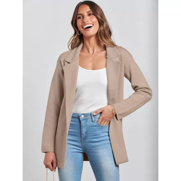 imageANRABESS Womens 2023 Open Front Cardigan Coats Long Sleeve Lapel Casual Chunky Sweater Blazer Jacket for Fall WinterApricot