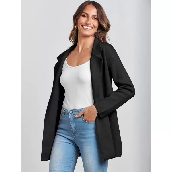 imageANRABESS Womens 2023 Open Front Cardigan Coats Long Sleeve Lapel Casual Chunky Sweater Blazer Jacket for Fall WinterBlack