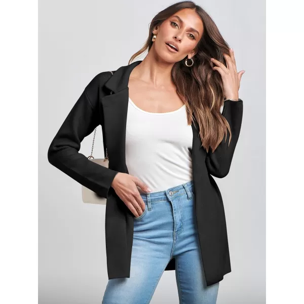 imageANRABESS Womens 2023 Open Front Cardigan Coats Long Sleeve Lapel Casual Chunky Sweater Blazer Jacket for Fall WinterBlack