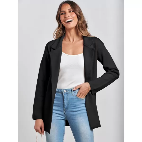 imageANRABESS Womens 2023 Open Front Cardigan Coats Long Sleeve Lapel Casual Chunky Sweater Blazer Jacket for Fall WinterBlack