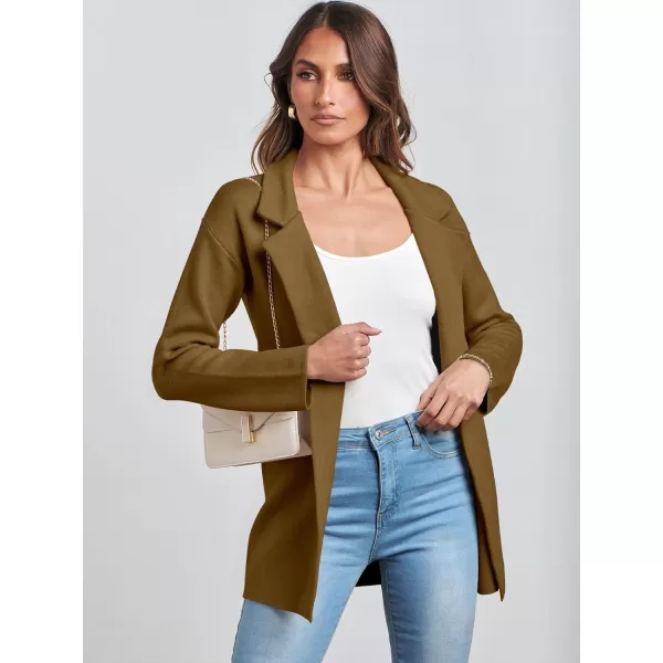imageANRABESS Womens 2023 Open Front Cardigan Coats Long Sleeve Lapel Casual Chunky Sweater Blazer Jacket for Fall WinterBrown