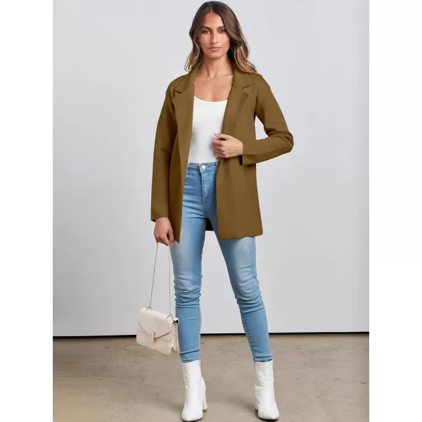 imageANRABESS Womens 2023 Open Front Cardigan Coats Long Sleeve Lapel Casual Chunky Sweater Blazer Jacket for Fall WinterBrown
