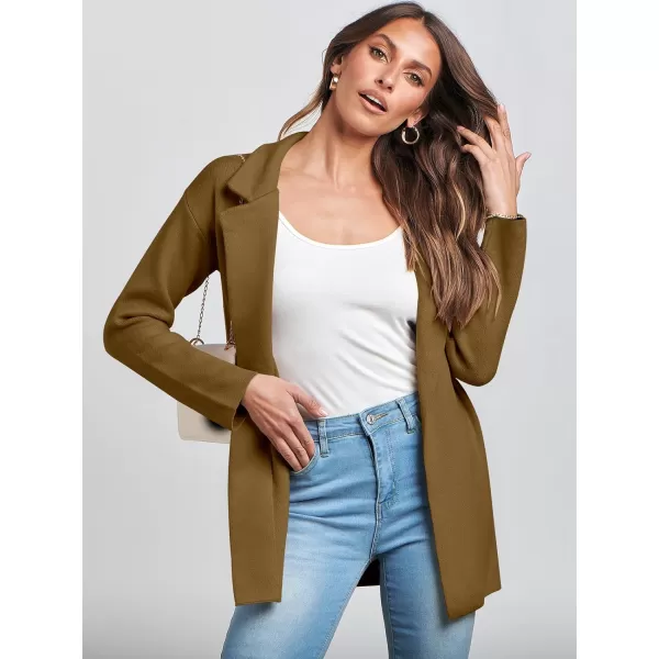 imageANRABESS Womens 2023 Open Front Cardigan Coats Long Sleeve Lapel Casual Chunky Sweater Blazer Jacket for Fall WinterBrown