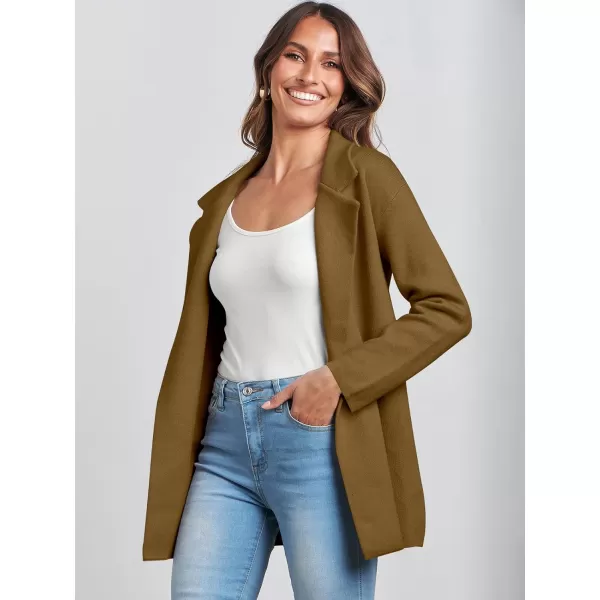 imageANRABESS Womens 2023 Open Front Cardigan Coats Long Sleeve Lapel Casual Chunky Sweater Blazer Jacket for Fall WinterBrown