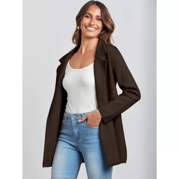 imageANRABESS Womens 2023 Open Front Cardigan Coats Long Sleeve Lapel Casual Chunky Sweater Blazer Jacket for Fall WinterCoffee