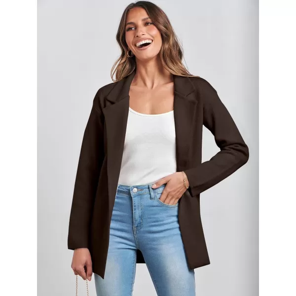 imageANRABESS Womens 2023 Open Front Cardigan Coats Long Sleeve Lapel Casual Chunky Sweater Blazer Jacket for Fall WinterCoffee