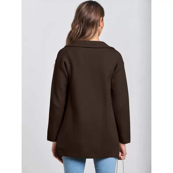 imageANRABESS Womens 2023 Open Front Cardigan Coats Long Sleeve Lapel Casual Chunky Sweater Blazer Jacket for Fall WinterCoffee