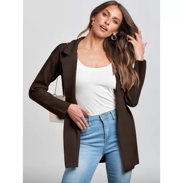 imageANRABESS Womens 2023 Open Front Cardigan Coats Long Sleeve Lapel Casual Chunky Sweater Blazer Jacket for Fall WinterCoffee