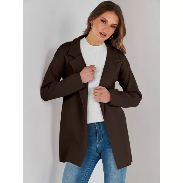 imageANRABESS Womens 2023 Open Front Cardigan Coats Long Sleeve Lapel Casual Chunky Sweater Blazer Jacket for Fall WinterCoffee