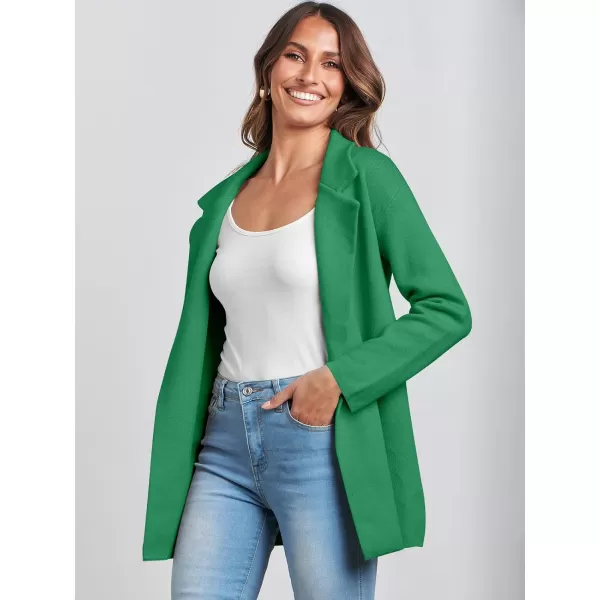 imageANRABESS Womens 2023 Open Front Cardigan Coats Long Sleeve Lapel Casual Chunky Sweater Blazer Jacket for Fall WinterGreen