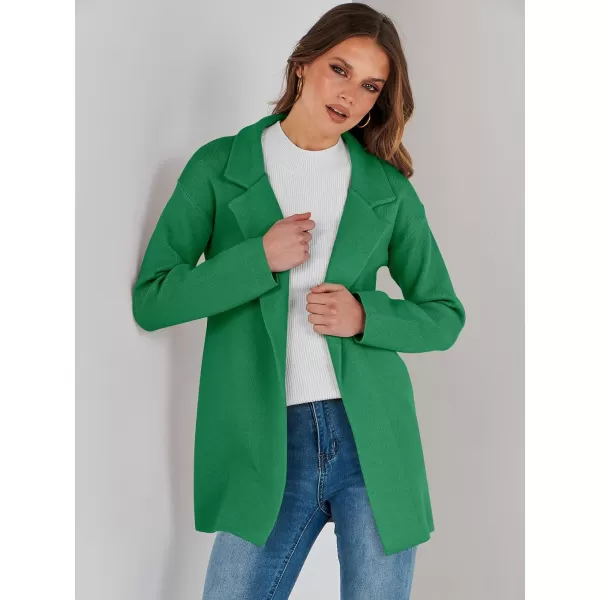 imageANRABESS Womens 2023 Open Front Cardigan Coats Long Sleeve Lapel Casual Chunky Sweater Blazer Jacket for Fall WinterGreen