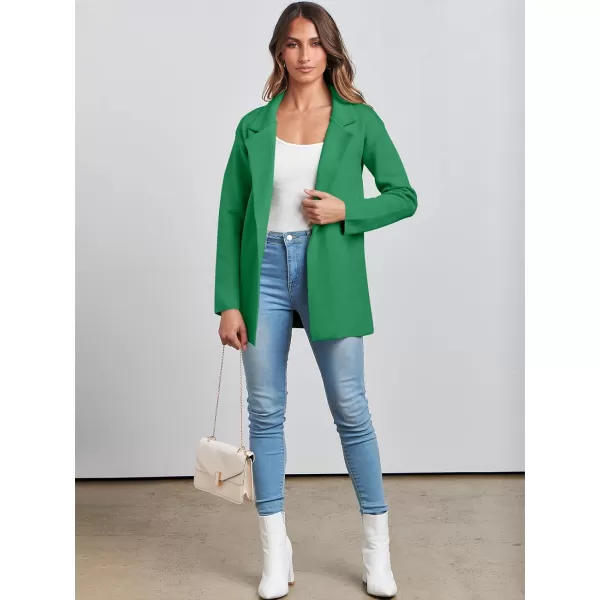 imageANRABESS Womens 2023 Open Front Cardigan Coats Long Sleeve Lapel Casual Chunky Sweater Blazer Jacket for Fall WinterGreen