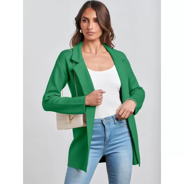 imageANRABESS Womens 2023 Open Front Cardigan Coats Long Sleeve Lapel Casual Chunky Sweater Blazer Jacket for Fall WinterGreen