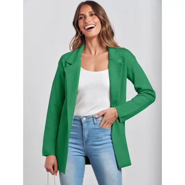 imageANRABESS Womens 2023 Open Front Cardigan Coats Long Sleeve Lapel Casual Chunky Sweater Blazer Jacket for Fall WinterGreen