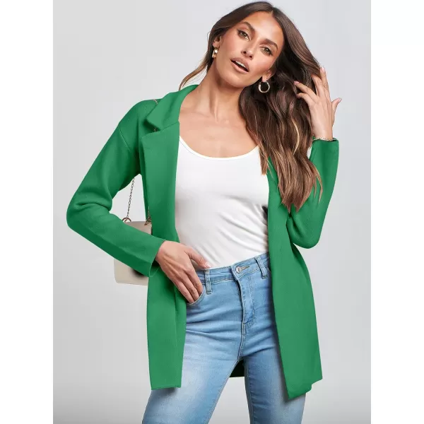 imageANRABESS Womens 2023 Open Front Cardigan Coats Long Sleeve Lapel Casual Chunky Sweater Blazer Jacket for Fall WinterGreen