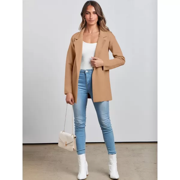 imageANRABESS Womens 2023 Open Front Cardigan Coats Long Sleeve Lapel Casual Chunky Sweater Blazer Jacket for Fall WinterKhaki