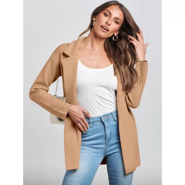imageANRABESS Womens 2023 Open Front Cardigan Coats Long Sleeve Lapel Casual Chunky Sweater Blazer Jacket for Fall WinterKhaki