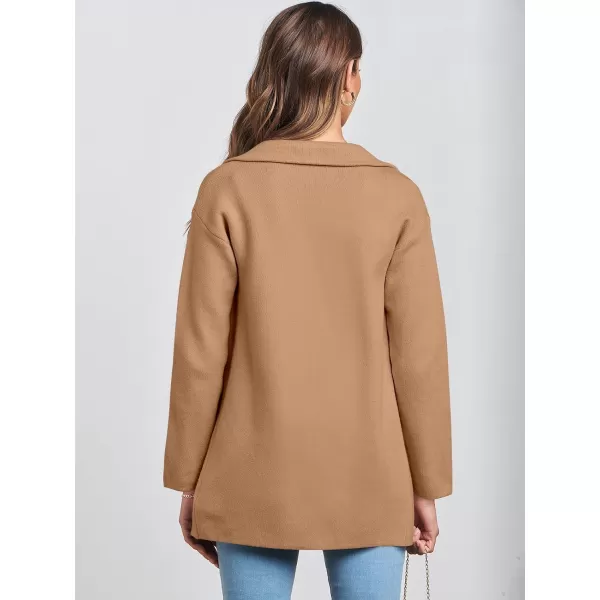 imageANRABESS Womens 2023 Open Front Cardigan Coats Long Sleeve Lapel Casual Chunky Sweater Blazer Jacket for Fall WinterKhaki