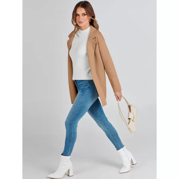 imageANRABESS Womens 2023 Open Front Cardigan Coats Long Sleeve Lapel Casual Chunky Sweater Blazer Jacket for Fall WinterKhaki