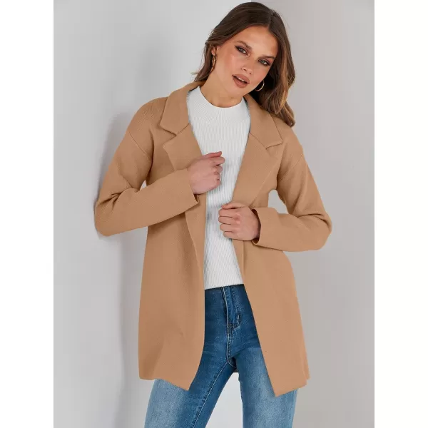 imageANRABESS Womens 2023 Open Front Cardigan Coats Long Sleeve Lapel Casual Chunky Sweater Blazer Jacket for Fall WinterKhaki
