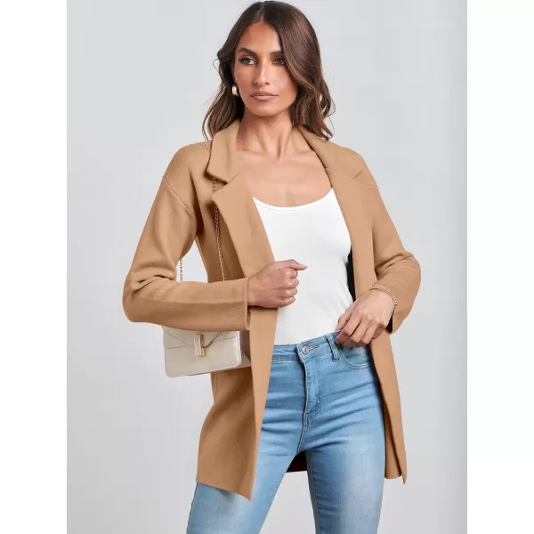 imageANRABESS Womens 2023 Open Front Cardigan Coats Long Sleeve Lapel Casual Chunky Sweater Blazer Jacket for Fall WinterKhaki