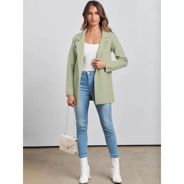 imageANRABESS Womens 2023 Open Front Cardigan Coats Long Sleeve Lapel Casual Chunky Sweater Blazer Jacket for Fall WinterLight Green