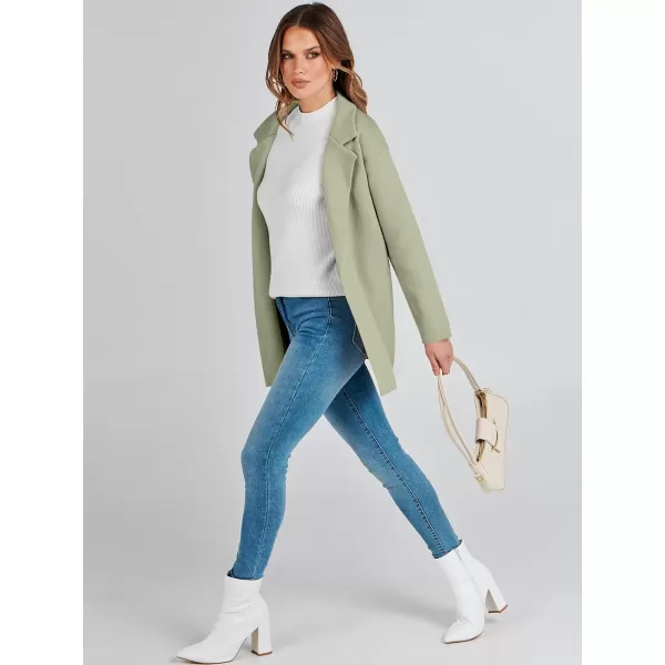 imageANRABESS Womens 2023 Open Front Cardigan Coats Long Sleeve Lapel Casual Chunky Sweater Blazer Jacket for Fall WinterLight Green