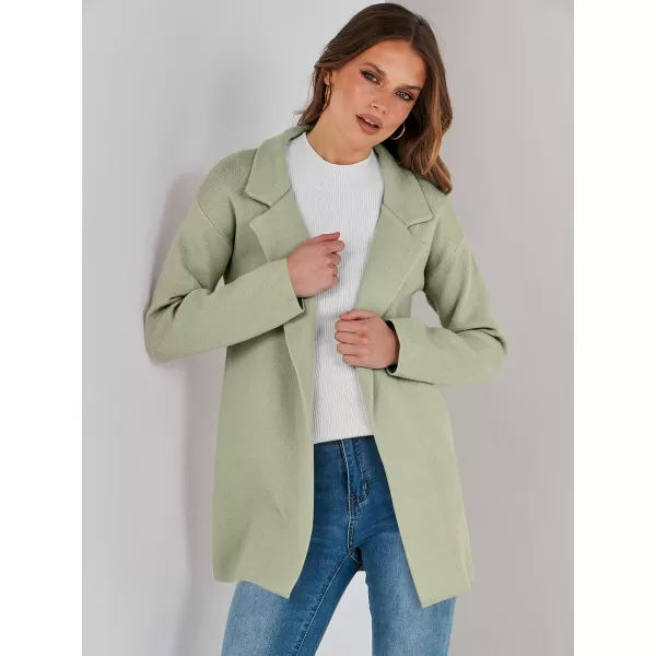 imageANRABESS Womens 2023 Open Front Cardigan Coats Long Sleeve Lapel Casual Chunky Sweater Blazer Jacket for Fall WinterLight Green