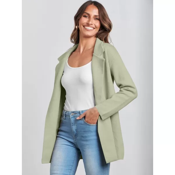 imageANRABESS Womens 2023 Open Front Cardigan Coats Long Sleeve Lapel Casual Chunky Sweater Blazer Jacket for Fall WinterLight Green