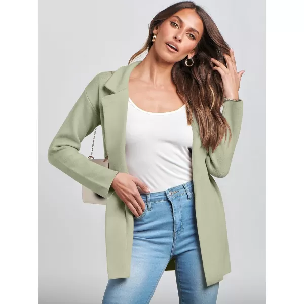 imageANRABESS Womens 2023 Open Front Cardigan Coats Long Sleeve Lapel Casual Chunky Sweater Blazer Jacket for Fall WinterLight Green