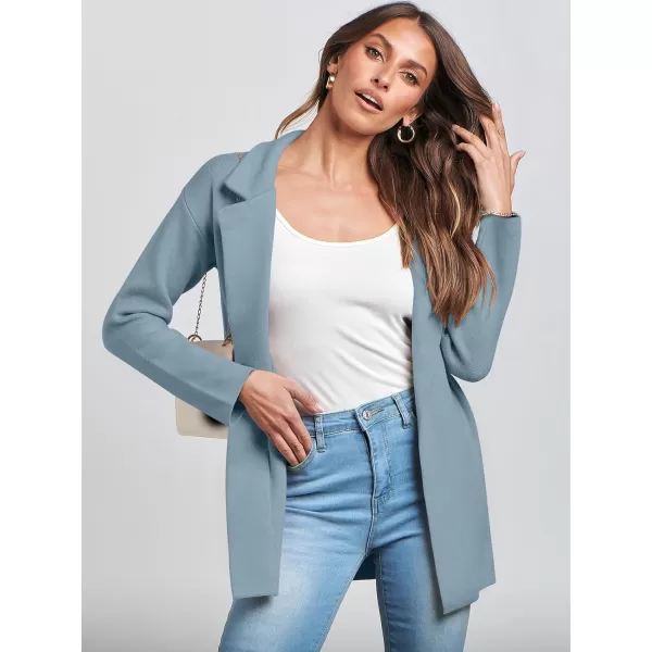 imageANRABESS Womens 2023 Open Front Cardigan Coats Long Sleeve Lapel Casual Chunky Sweater Blazer Jacket for Fall WinterSky Blue