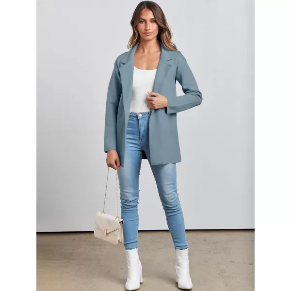 imageANRABESS Womens 2023 Open Front Cardigan Coats Long Sleeve Lapel Casual Chunky Sweater Blazer Jacket for Fall WinterSky Blue