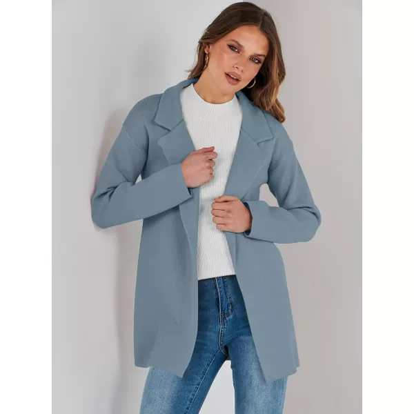 imageANRABESS Womens 2023 Open Front Cardigan Coats Long Sleeve Lapel Casual Chunky Sweater Blazer Jacket for Fall WinterSky Blue