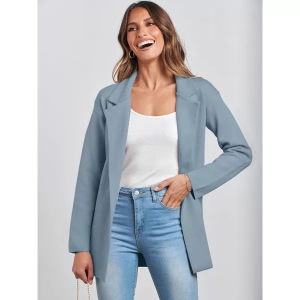 imageANRABESS Womens 2023 Open Front Cardigan Coats Long Sleeve Lapel Casual Chunky Sweater Blazer Jacket for Fall WinterSky Blue